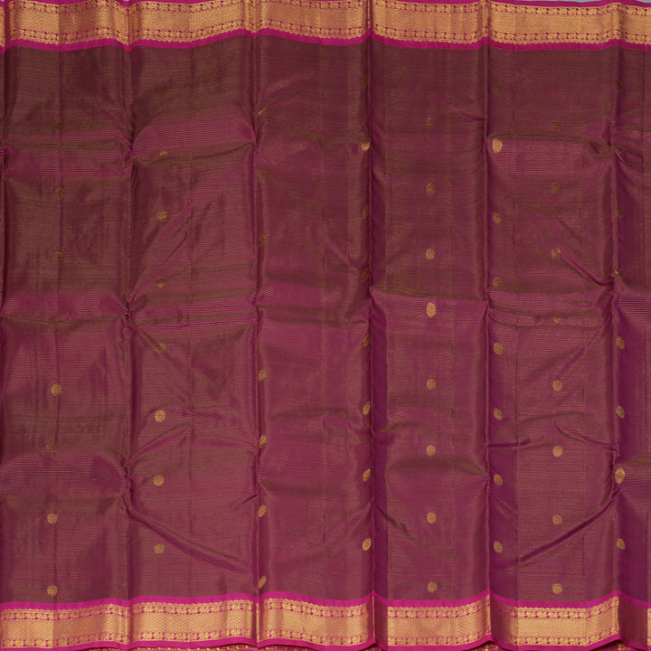 Hayagrivas Handloom Purple Kanjivaram Silk Saree with Rani Pink Border KBF296E3-2