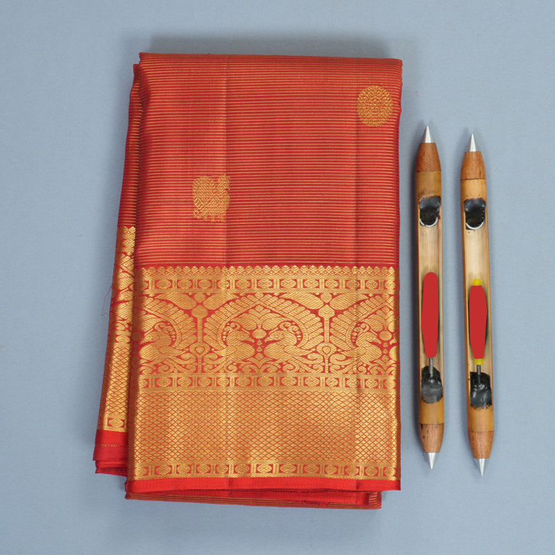Hayagrivas Handloom Red Kanjivaram Silk Saree KBF296E4-1