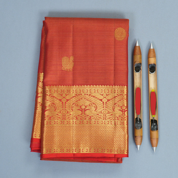Hayagrivas Handloom Red Kanjivaram Silk Saree KBF296E4-1