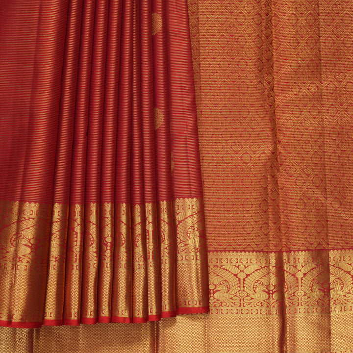 Hayagrivas Handloom Red Kanjivaram Silk Saree KBF296E4-1