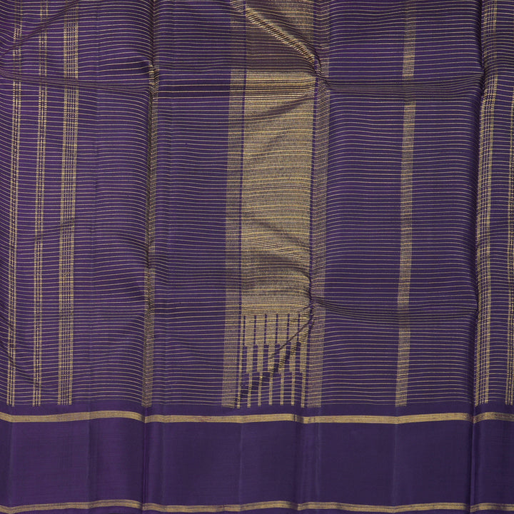 Hayagrivas Handloom Multicolour Checks Kanjivaram Silk Saree with Purple Border KBF297E2-1