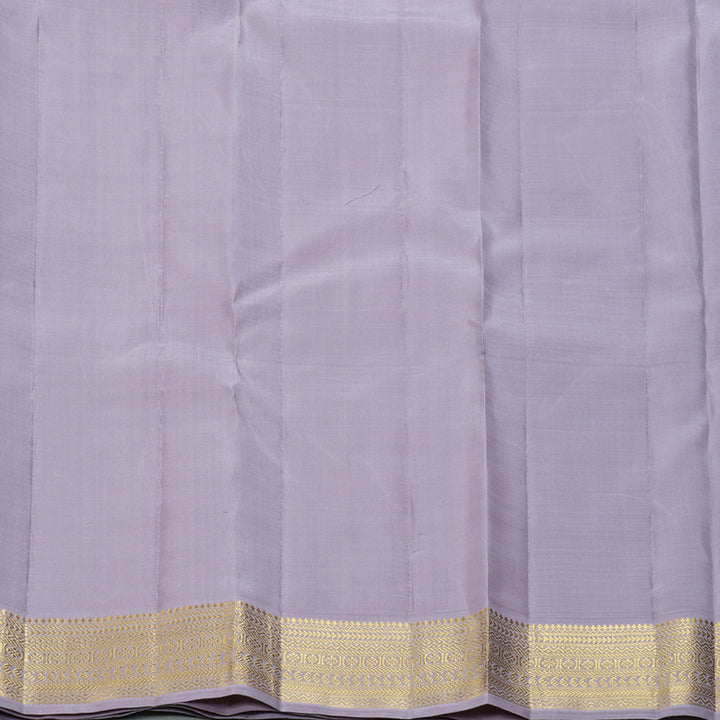 Hayagrivas Handloom Fluorescent Green Kanjivaram Silk Saree with Lilac Border KBF298E2-1