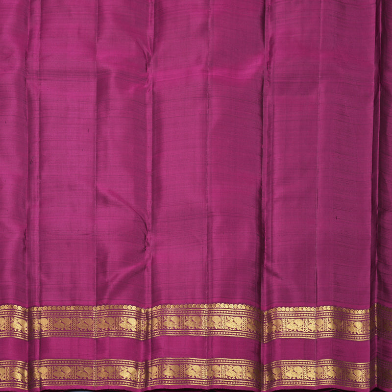 Hayagrivas Handloom Bottle Green Kanjivaram Silk Saree with Purple Border KBF299E2-1