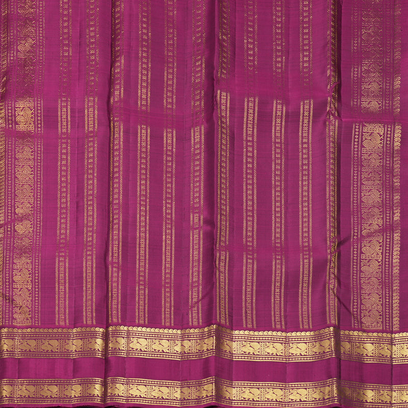 Hayagrivas Handloom Bottle Green Kanjivaram Silk Saree with Purple Border KBF299E2-1