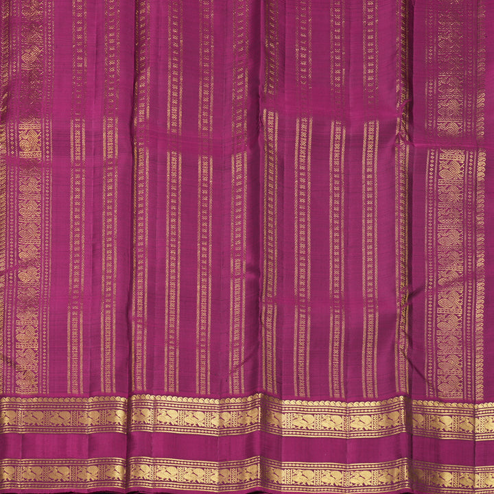 Hayagrivas Handloom Bottle Green Kanjivaram Silk Saree with Purple Border KBF299E2-1