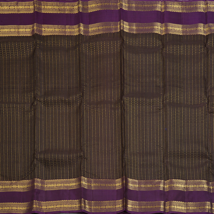 Hayagrivas Handloom Kanchana Brown Kanjivaram Silk Saree with Nagapazham Border KBF299E4-1
