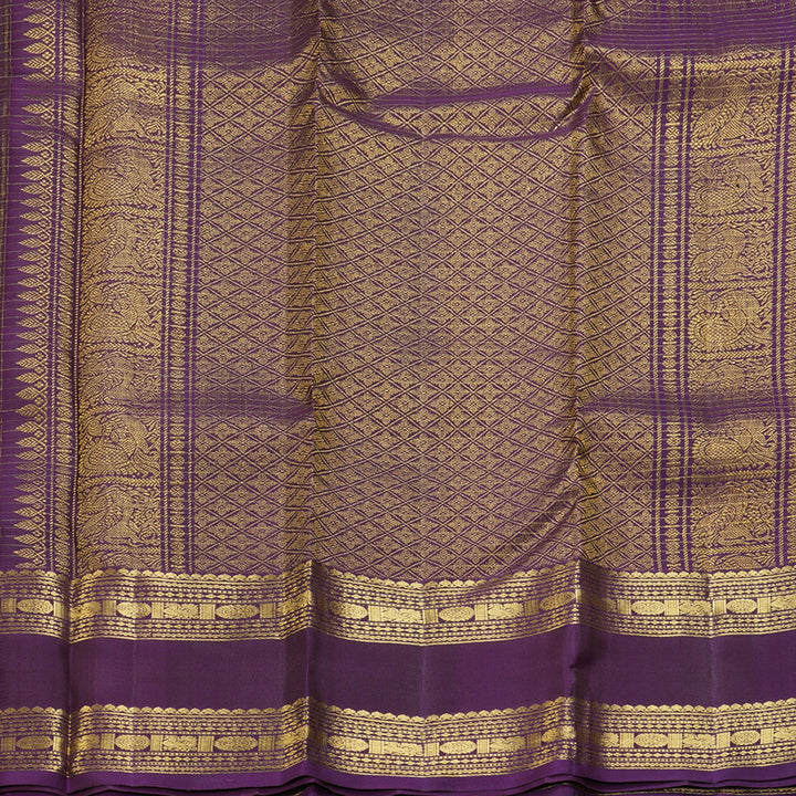 Hayagrivas Handloom Kanchana Brown Kanjivaram Silk Saree with Nagapazham Border KBF299E4-1