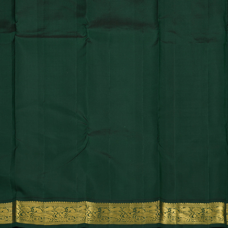 Hayagrivas Handloom Beige Kanjivaram Silk Saree with Bottle Green Border KBF2D2-3