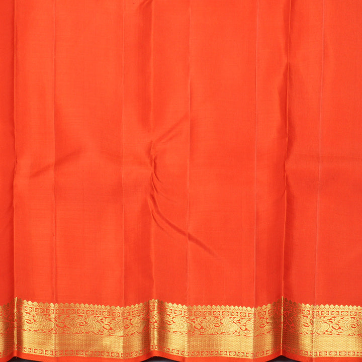 Hayagrivas Handloom Reddish-Orange Kanjivaram Silk Saree KBF300E1-3