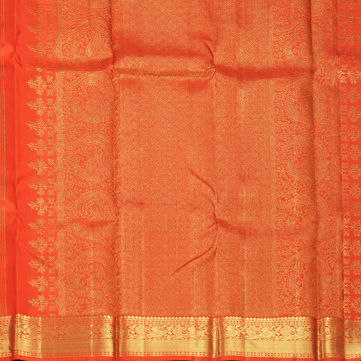 Hayagrivas Handloom Reddish-Orange Kanjivaram Silk Saree KBF300E1-3