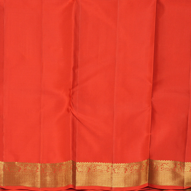 Hayagrivas Handloom Orange Kanjivaram Silk Saree KBF300E1-5