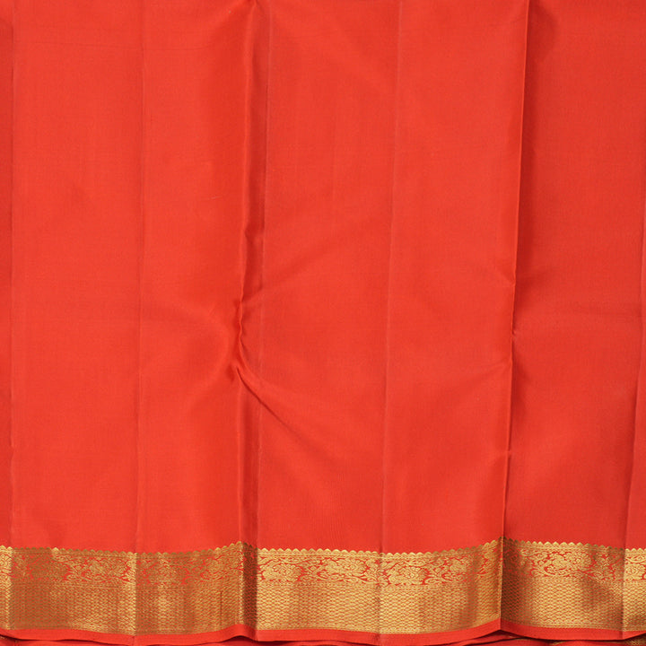 Hayagrivas Handloom Orange Kanjivaram Silk Saree KBF300E1-5