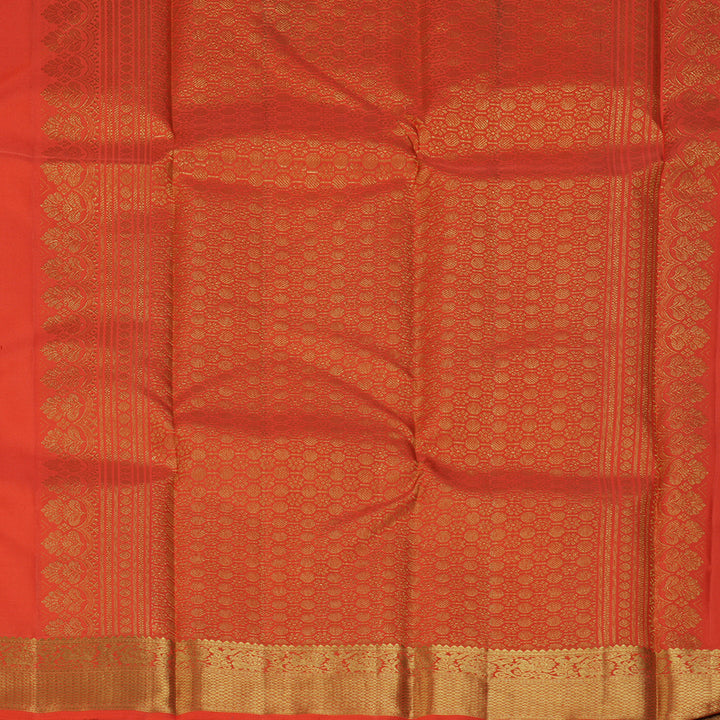 Hayagrivas Handloom Orange Kanjivaram Silk Saree KBF300E1-5