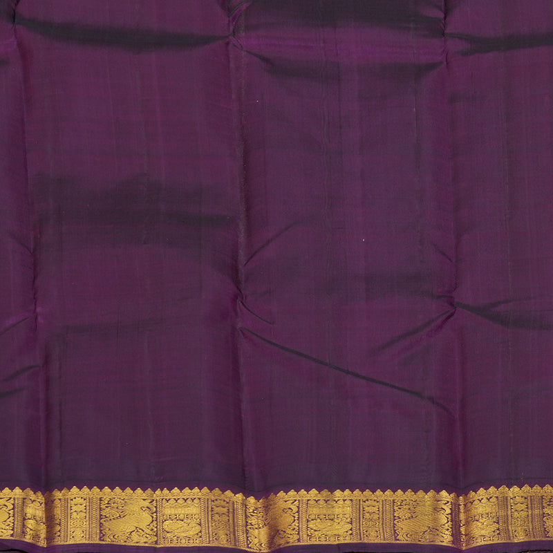 Hayagrivas Handloom Fanta Orange Kanjivaram Silk Saree with Violet Border KBF302E3-1