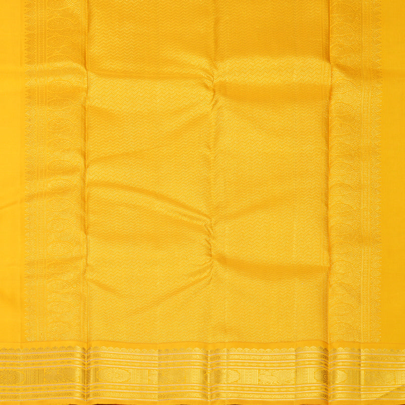 Hayagrivas Handloom Purple Kanjivaram Silk Saree with Mango Yellow Border KBF303E2-3