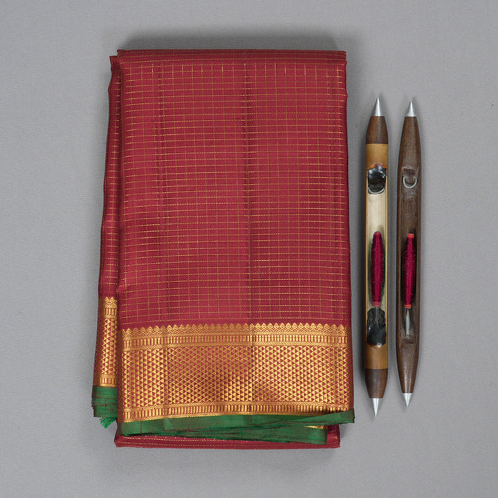 Hayagrivas Handloom Maroon Kanjivaram Silk Saree KBF304E1-1