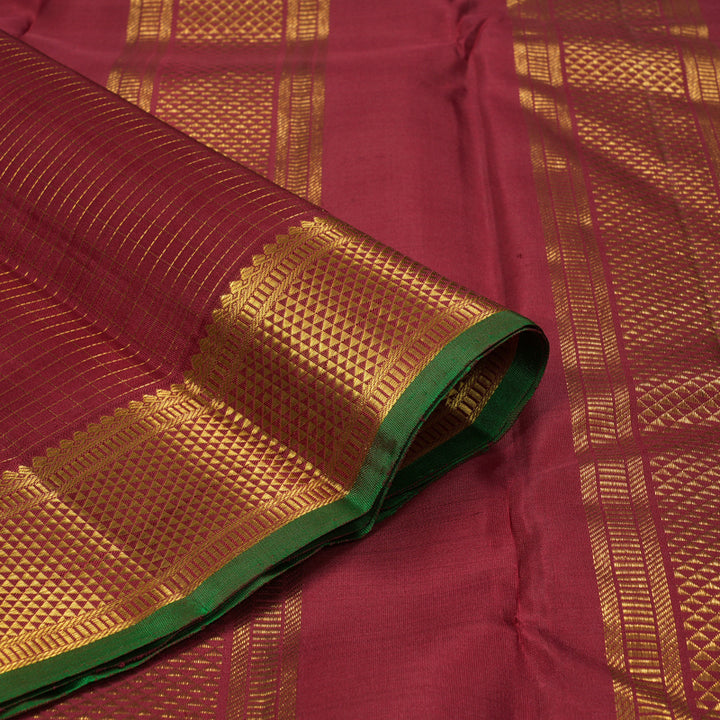 Hayagrivas Handloom Maroon Kanjivaram Silk Saree KBF304E1-1
