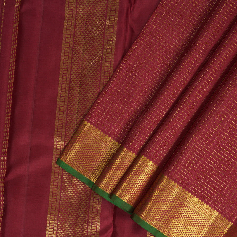Hayagrivas Handloom Maroon Kanjivaram Silk Saree KBF304E1-1