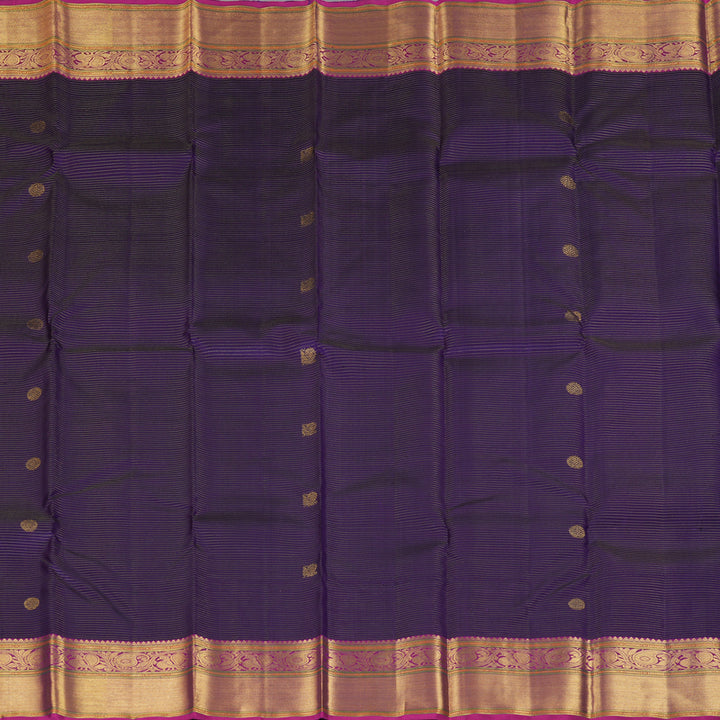 Hayagrivas Handloom Voilet Kanjivaram Silk Saree with Magenta Border KBF304E2-1