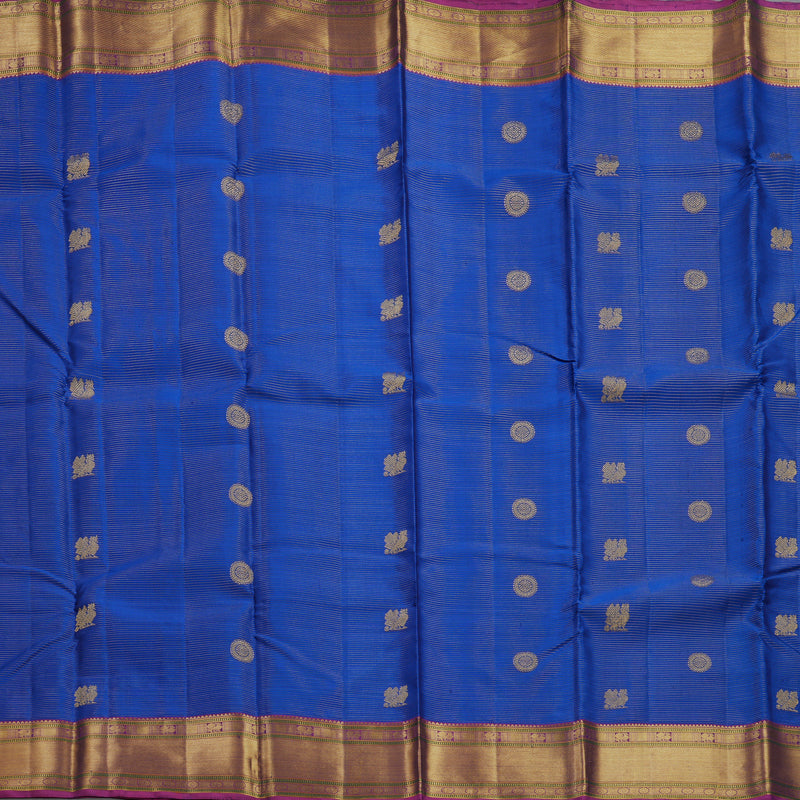 Hayagrivas Handloom Royal Blue Kanjivaram Silk Saree with Purple Border KBF304E2-2