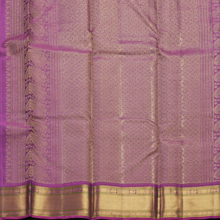 Hayagrivas Handloom Royal Blue Kanjivaram Silk Saree with Purple Border KBF304E2-2