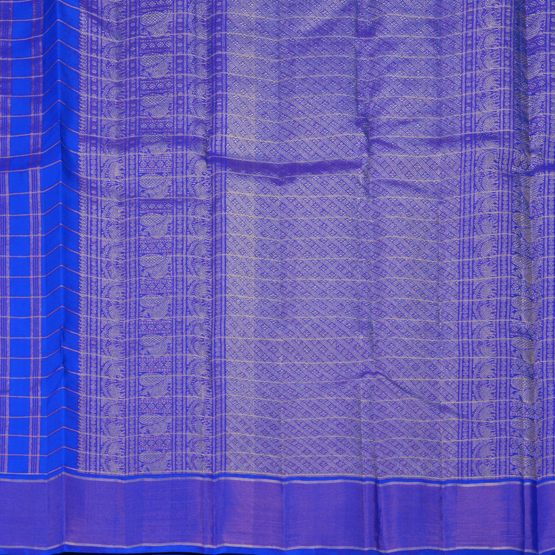 Hayagrivas Handloom MS Blue Kanjivaram Silk Saree KBF304E3-3
