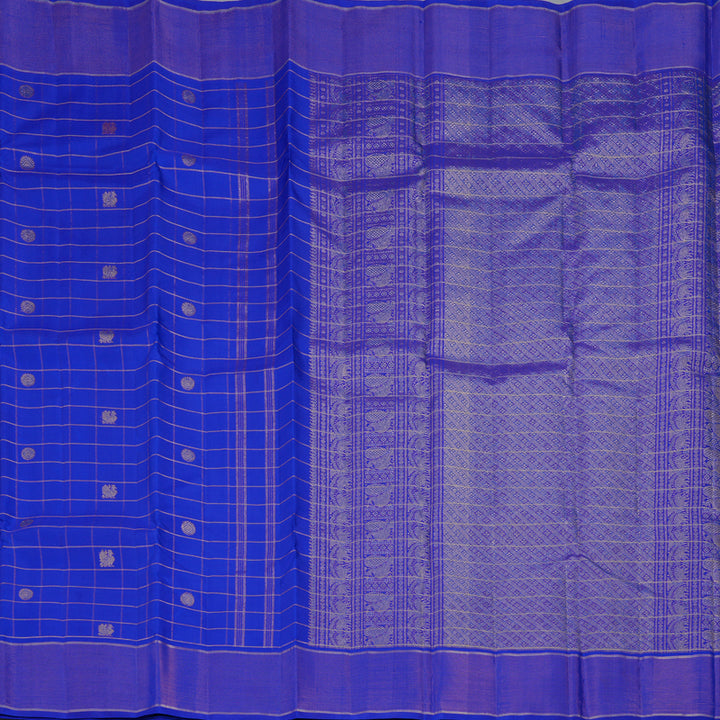 Hayagrivas Handloom MS Blue Kanjivaram Silk Saree KBF304E3-3