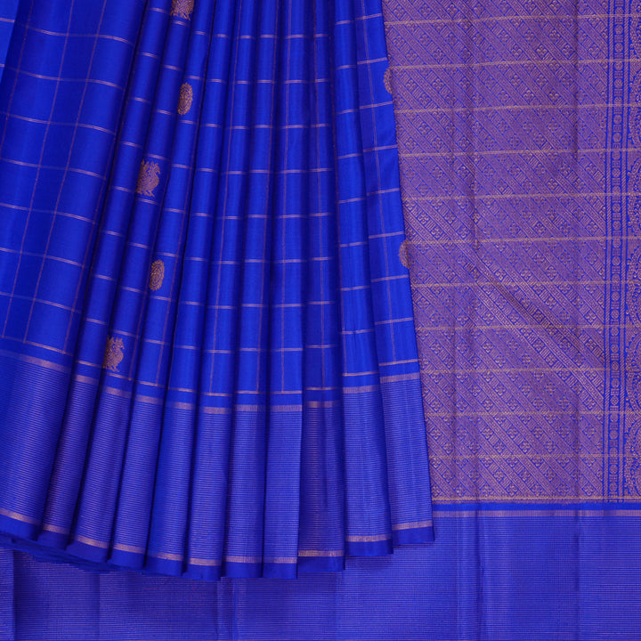 Hayagrivas Handloom MS Blue Kanjivaram Silk Saree KBF304E3-3
