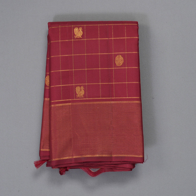 Hayagrivas Handloom Maroon Kanjivaram Silk Saree KBF304E3-4