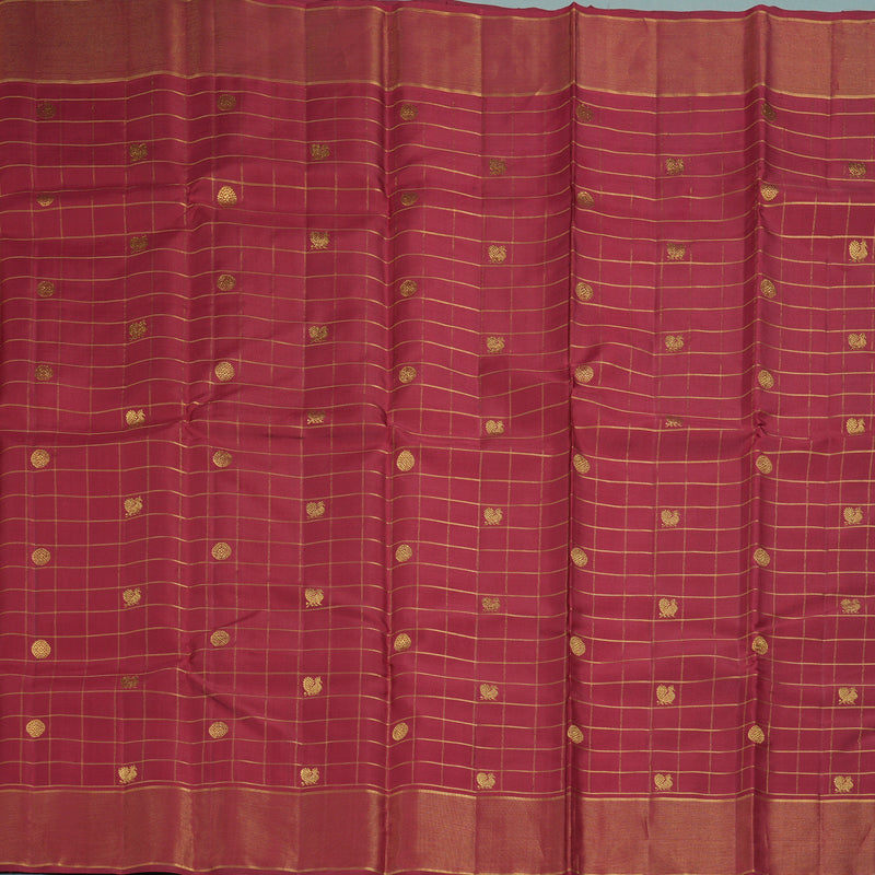 Hayagrivas Handloom Maroon Kanjivaram Silk Saree KBF304E3-4