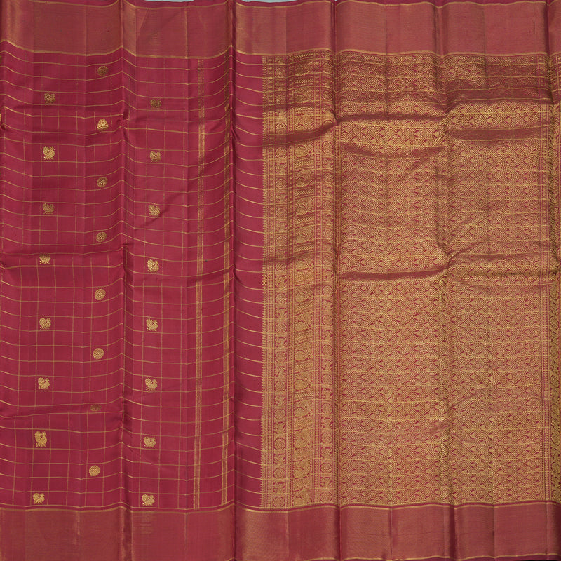 Hayagrivas Handloom Maroon Kanjivaram Silk Saree KBF304E3-4