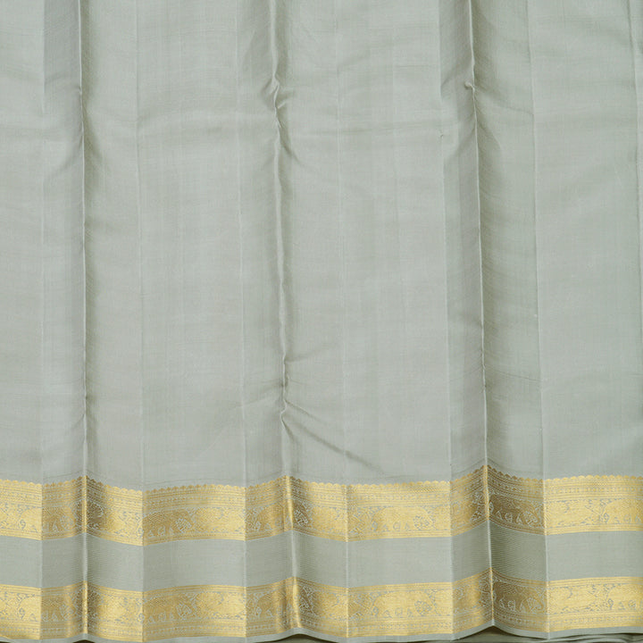 Hayagrivas Handloom Violet Kanjivaram Silk Saree with Light Grey Border KBF304E5-2