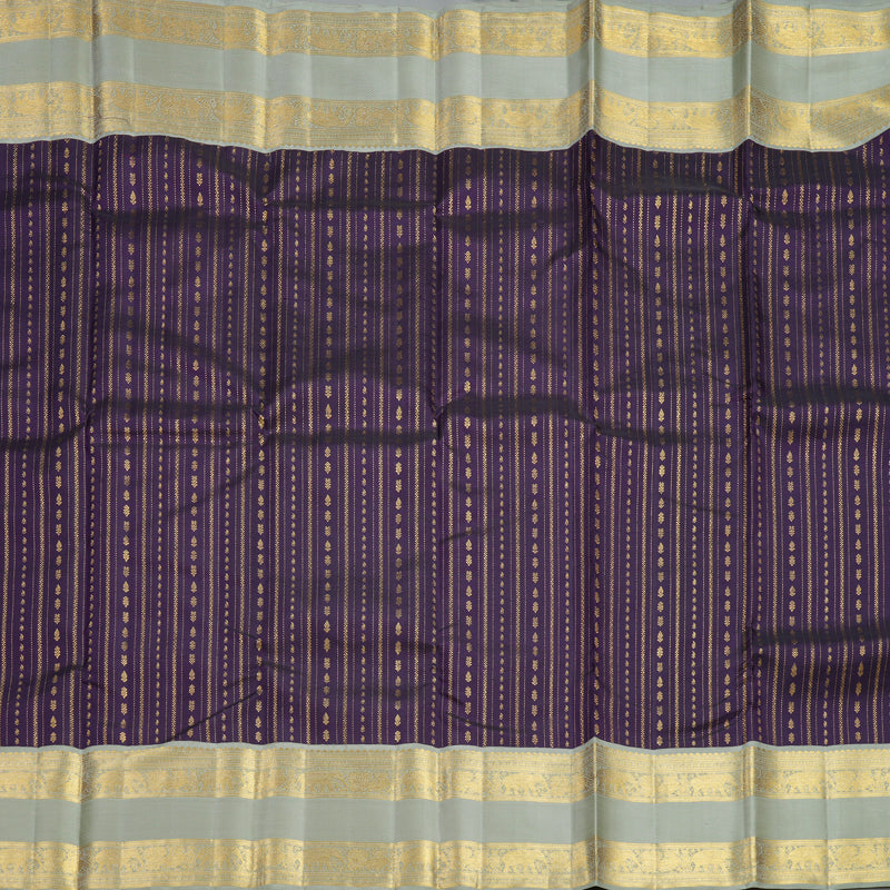 Hayagrivas Handloom Violet Kanjivaram Silk Saree with Light Grey Border KBF304E5-2