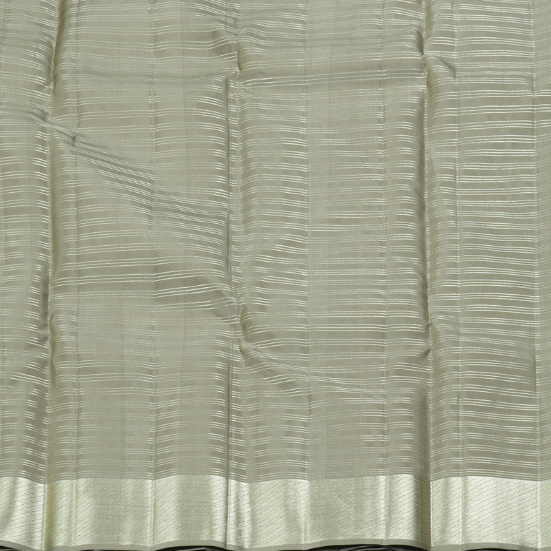 Hayagrivas Handloom Light Brown Kanjivaram Silk Saree with Silver Grey Border KBF305E2-4
