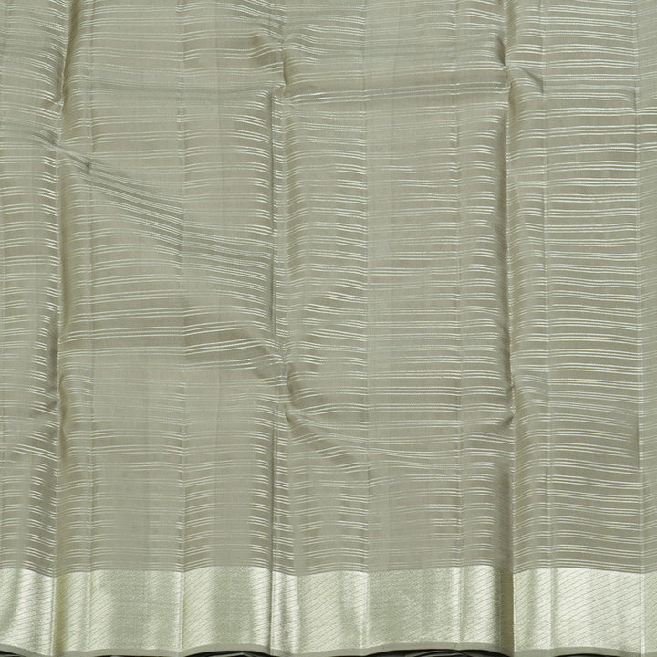 Hayagrivas Handloom Light Brown Kanjivaram Silk Saree with Silver Grey Border KBF305E2-4