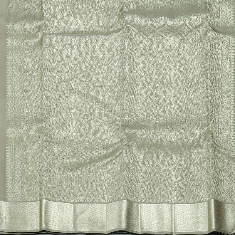 Hayagrivas Handloom Light Brown Kanjivaram Silk Saree with Silver Grey Border KBF305E2-4
