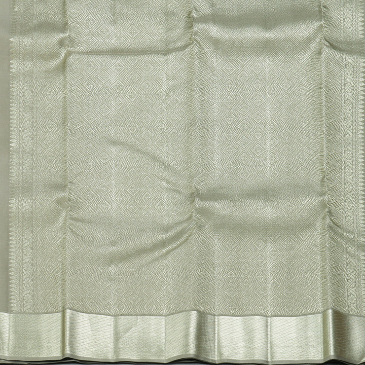 Hayagrivas Handloom Light Brown Kanjivaram Silk Saree with Silver Grey Border KBF305E2-4