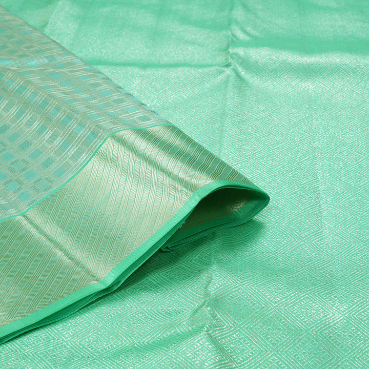 Hayagrivas Handloom Aqua Green Kanjivaram Silk Saree KBF305E2-5