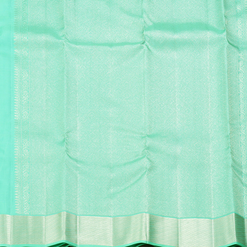Hayagrivas Handloom Aqua Green Kanjivaram Silk Saree KBF305E2-5