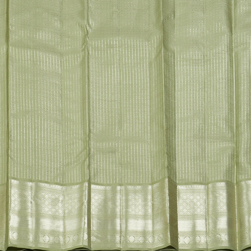 Hayagrivas Handloom Lavender Kanjivaram Silk Saree with Pastel Green Border KBF305E3-1