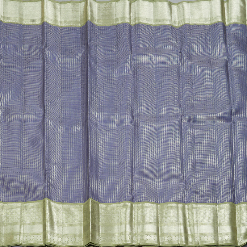 Hayagrivas Handloom Lavender Kanjivaram Silk Saree with Pastel Green Border KBF305E3-1