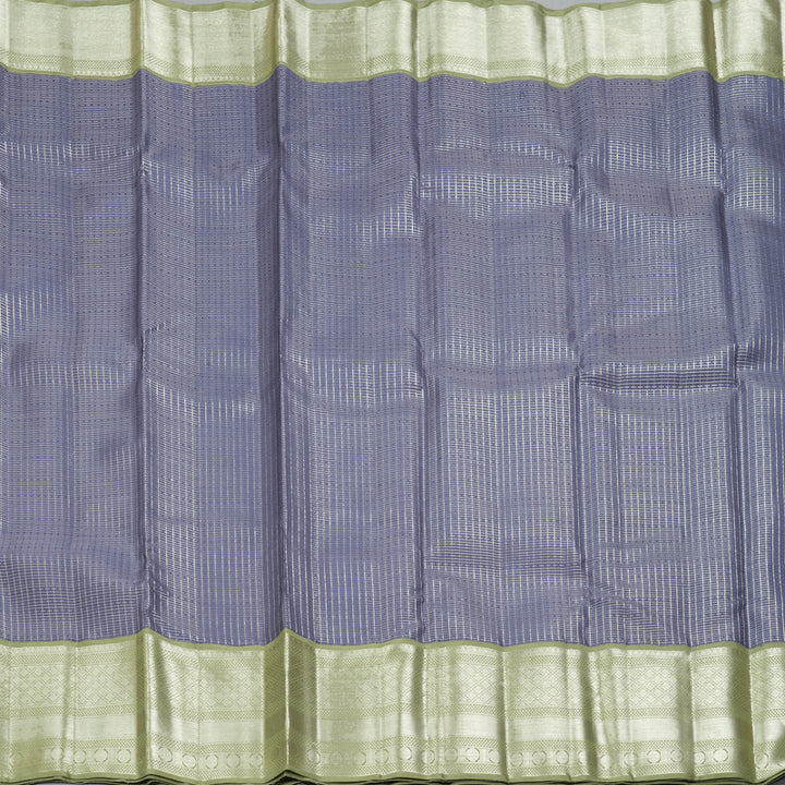 Hayagrivas Handloom Lavender Kanjivaram Silk Saree with Pastel Green Border KBF305E3-1
