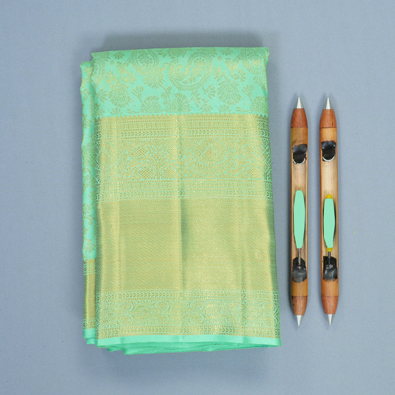 Hayagrivas Handloom Mint Green Kanjivaram Silk Saree KBF305E4-7