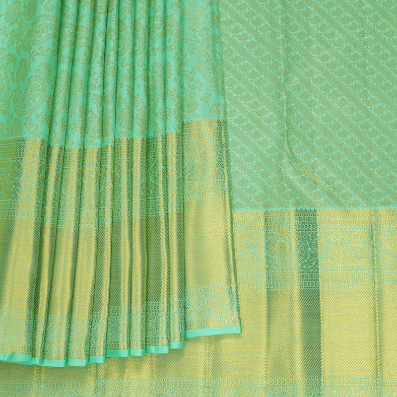 Hayagrivas Handloom Mint Green Kanjivaram Silk Saree KBF305E4-7