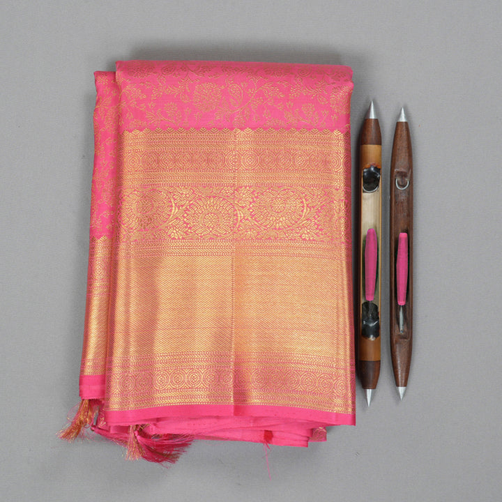 Hayagrivas Handloom Pink Kanjivaram Silk Saree KBF306E10-2