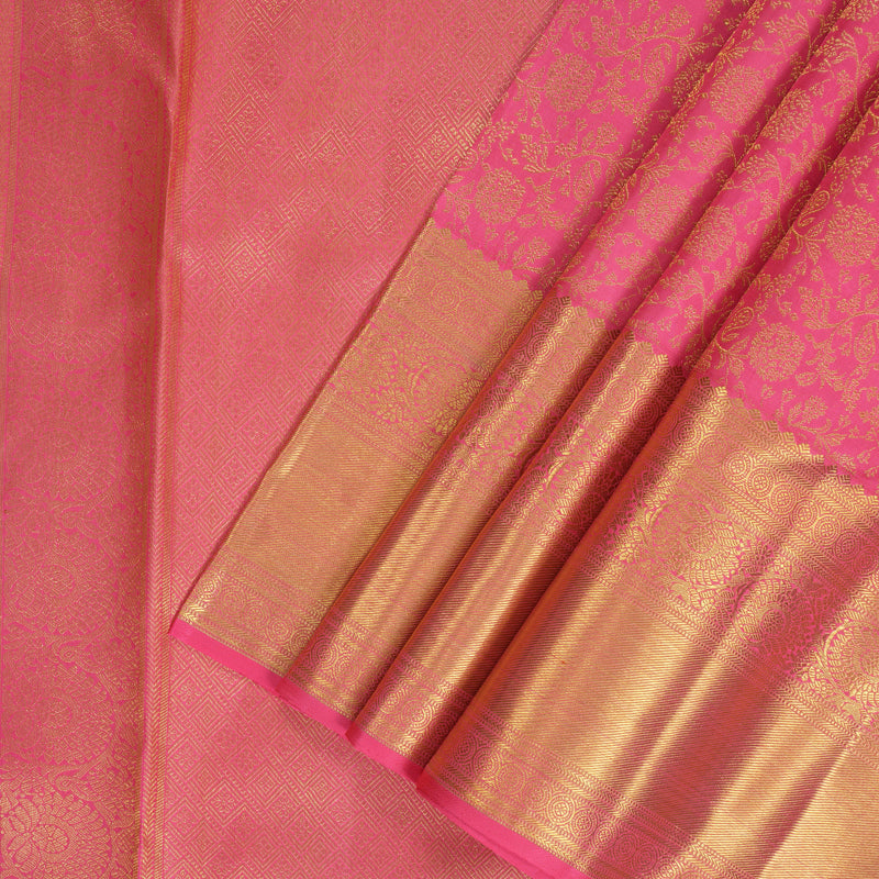 Hayagrivas Handloom Pink Kanjivaram Silk Saree KBF306E10-2