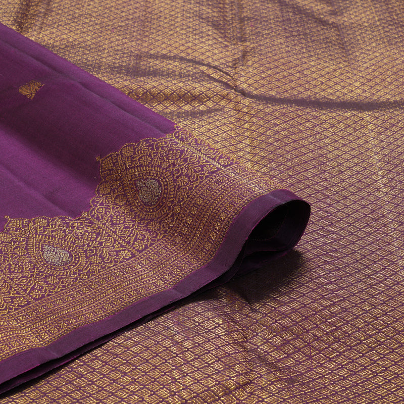 Hayagrivas Handloom Purple Kanjivaram Silk Saree KBF306E11-1