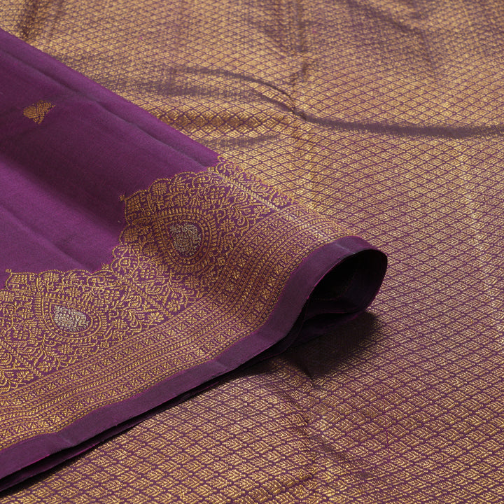 Hayagrivas Handloom Purple Kanjivaram Silk Saree KBF306E11-1
