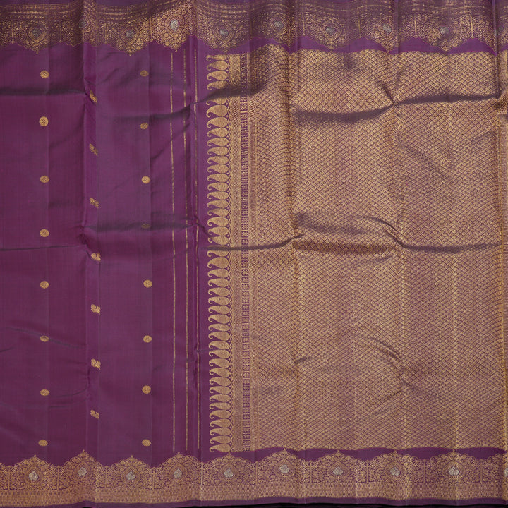 Hayagrivas Handloom Purple Kanjivaram Silk Saree KBF306E11-1
