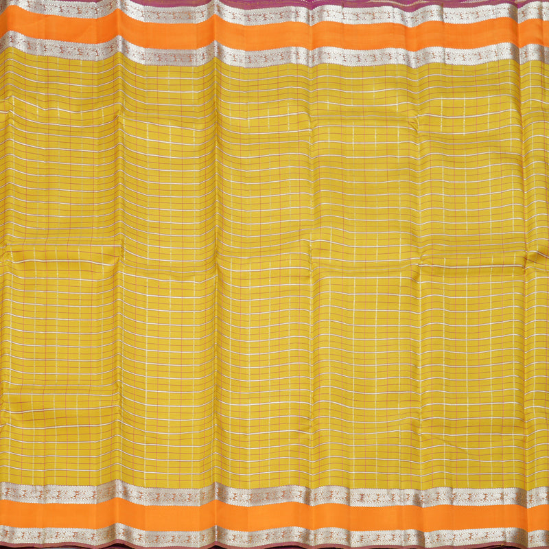 Hayagrivas Handloom Yellow Kanjivaram Silk Saree with Mambazham Orange Border KBF306E3-1